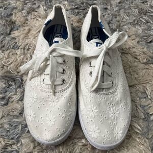 Keds Champion Women's White Eyelet Floral Sneakers